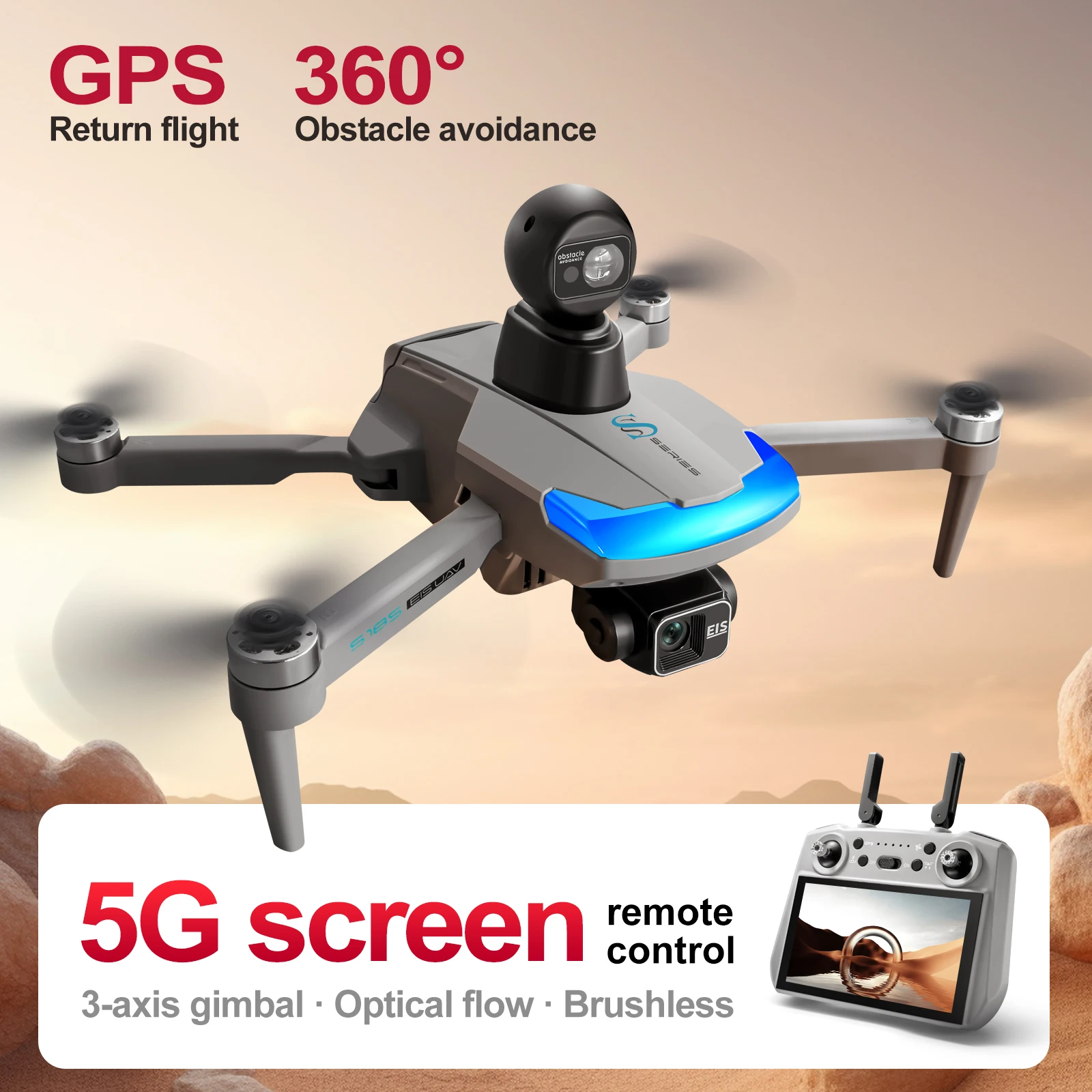 S185 Drone Profesional 2.7K HD - Drone Gimbal 3 Axis ulasan dan harga